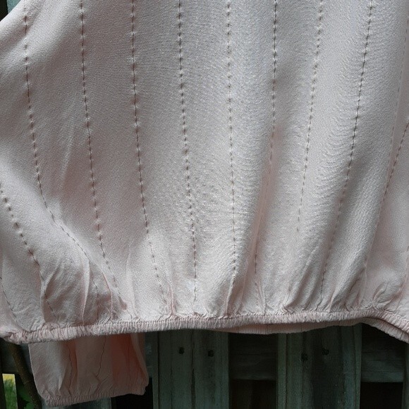 Thereabouts Blouse April Blush Rose Metallic Stripe Top Size Junior 3XL - Picture 12 of 16